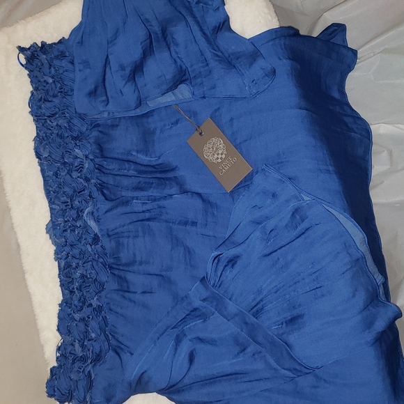 🐞 Vince Camuto Blue Off-the-Shoulder Top sz M - Picture 6 of 10